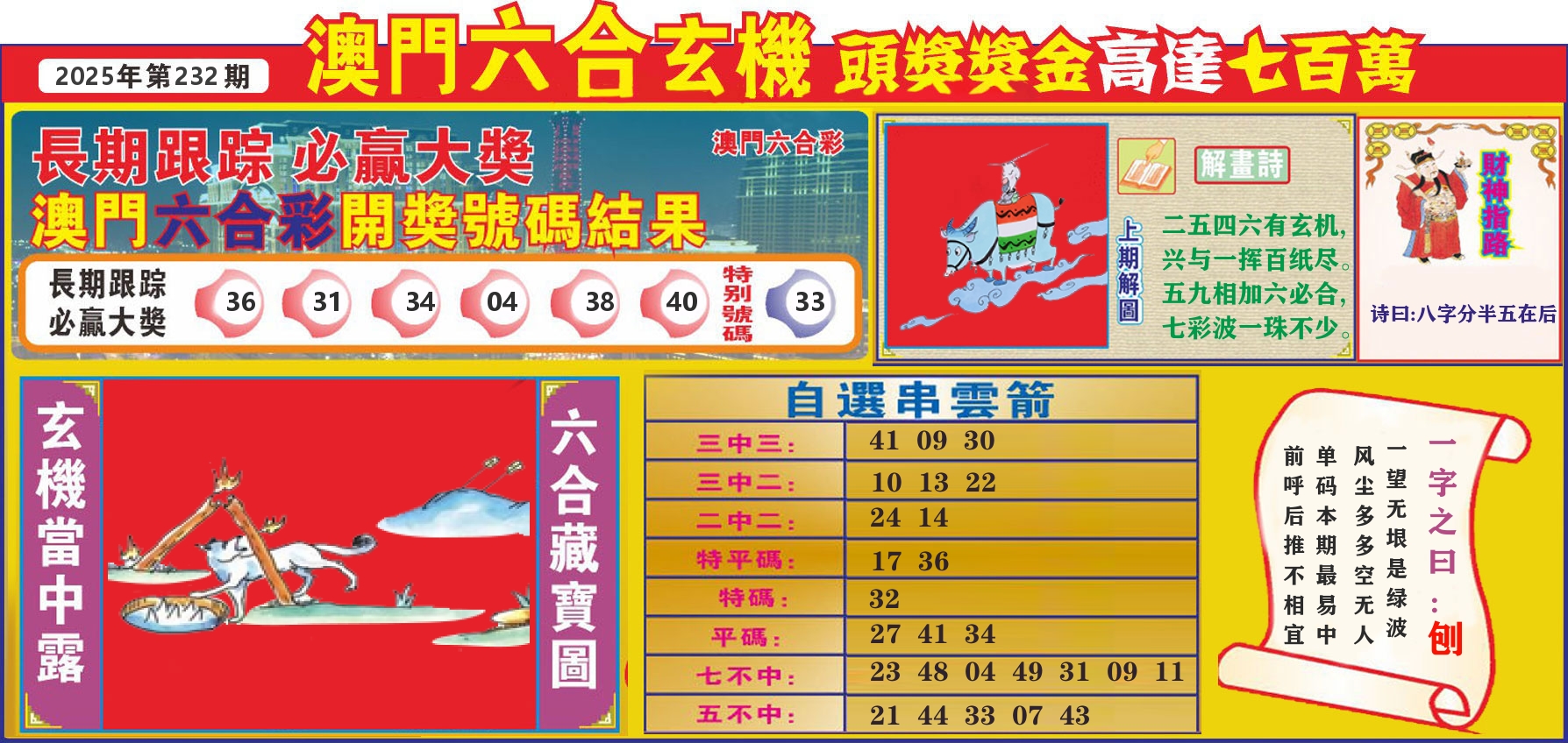 七星彩图C 第232期