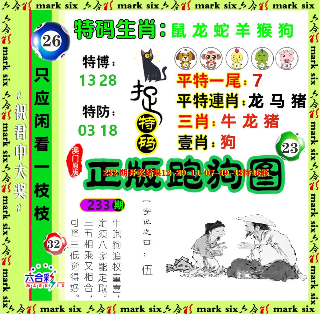 正版跑狗图 第233期