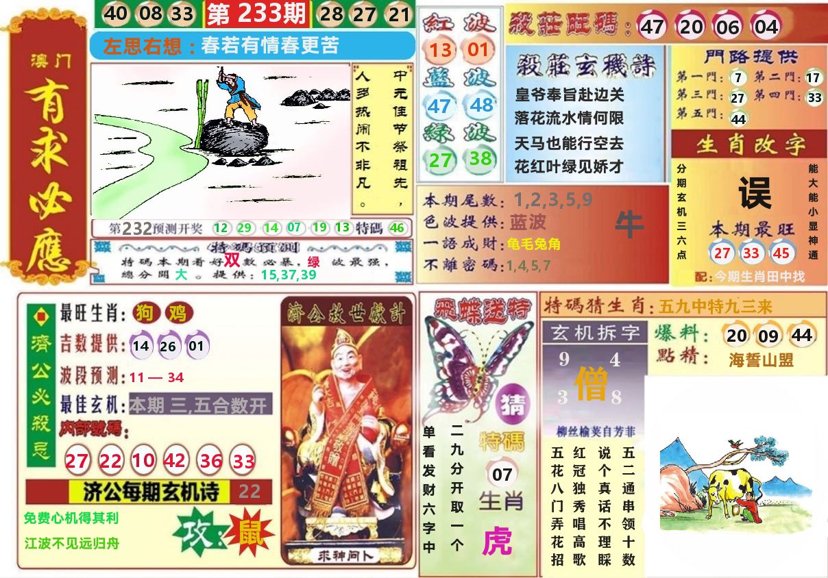 澳门有求必应 第233期