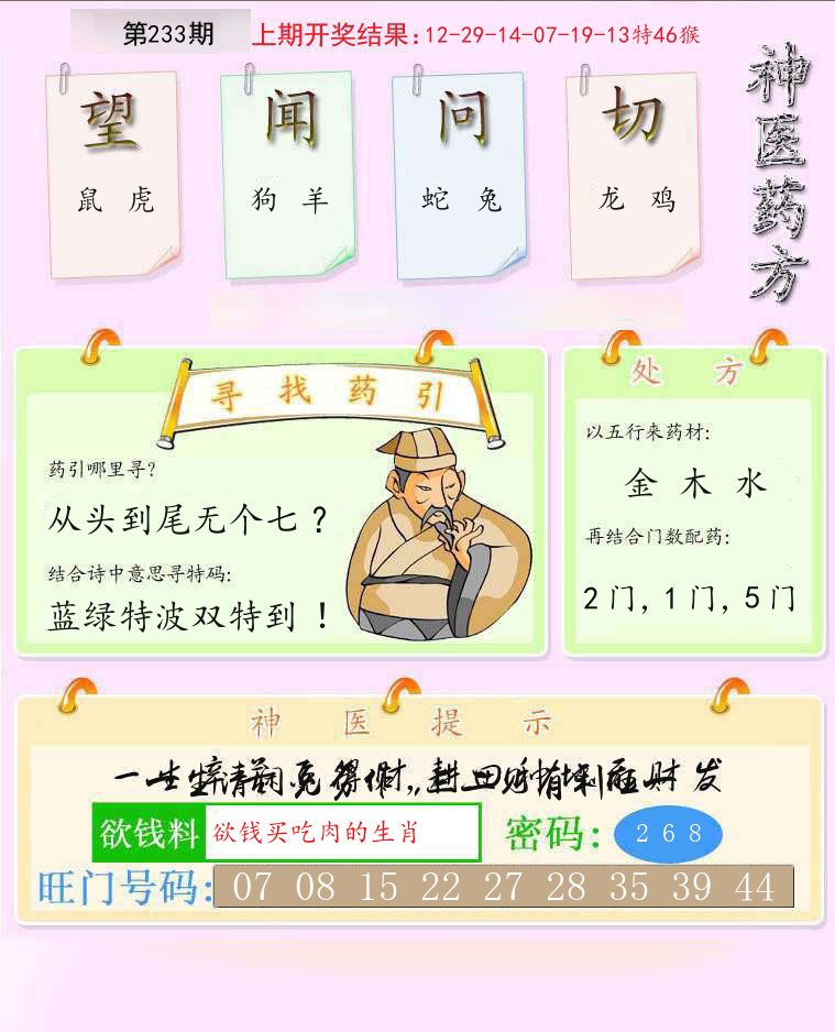 神医药方 第233期