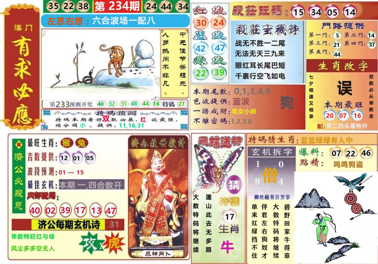 澳门有求必应 第234期