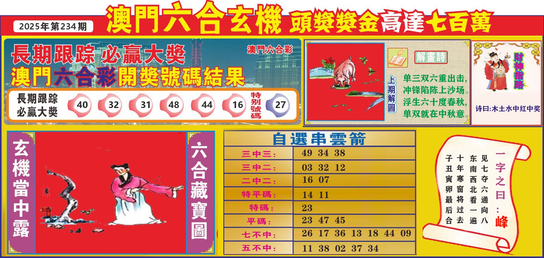 七星彩图C 第234期