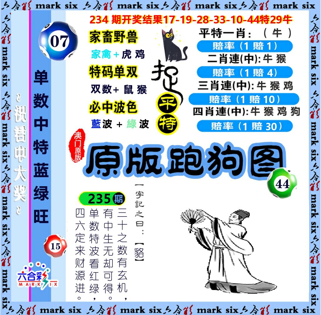 原版跑狗图 第235期