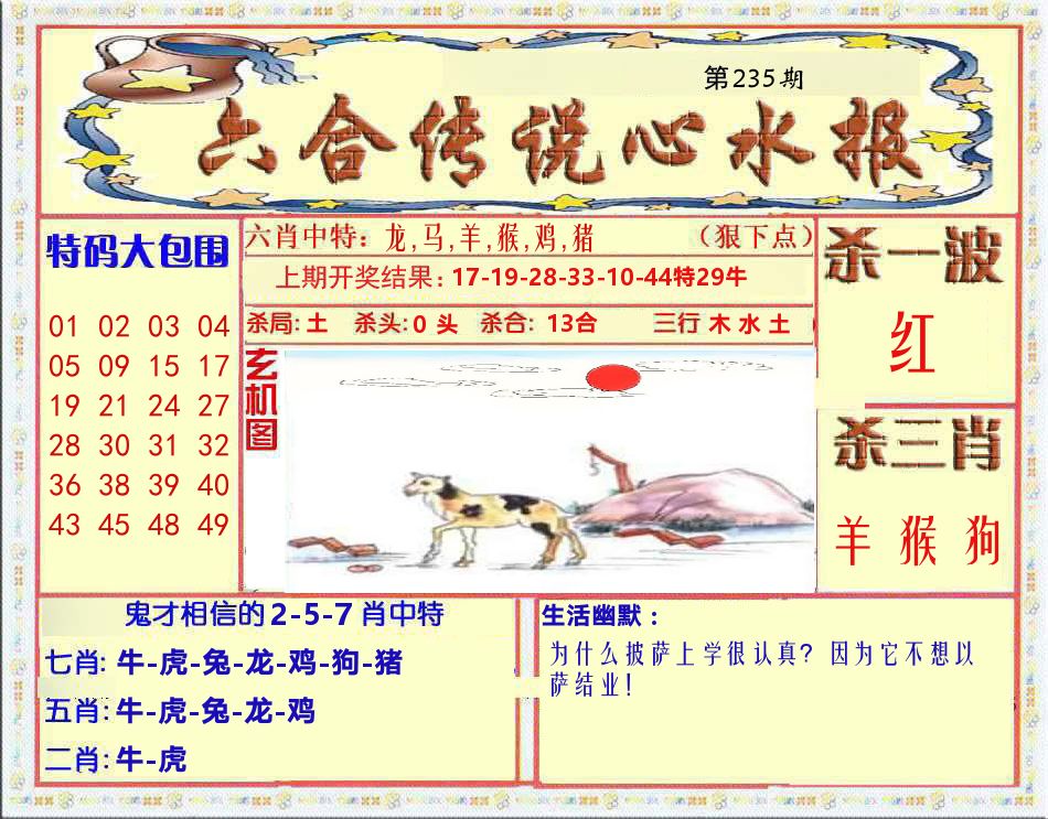 六合传说心水报 第235期