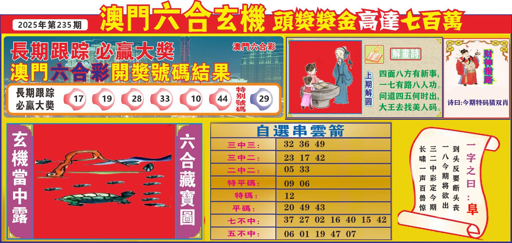 七星彩图C 第235期