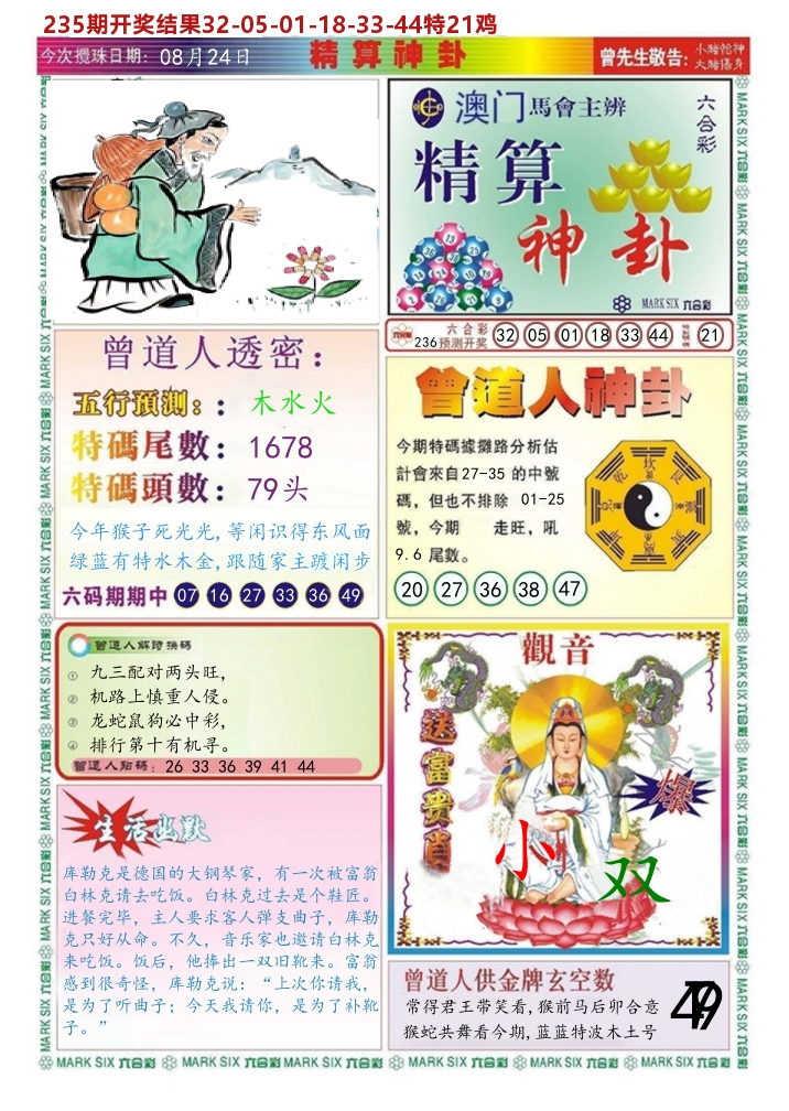 澳门精算神卦 第236期