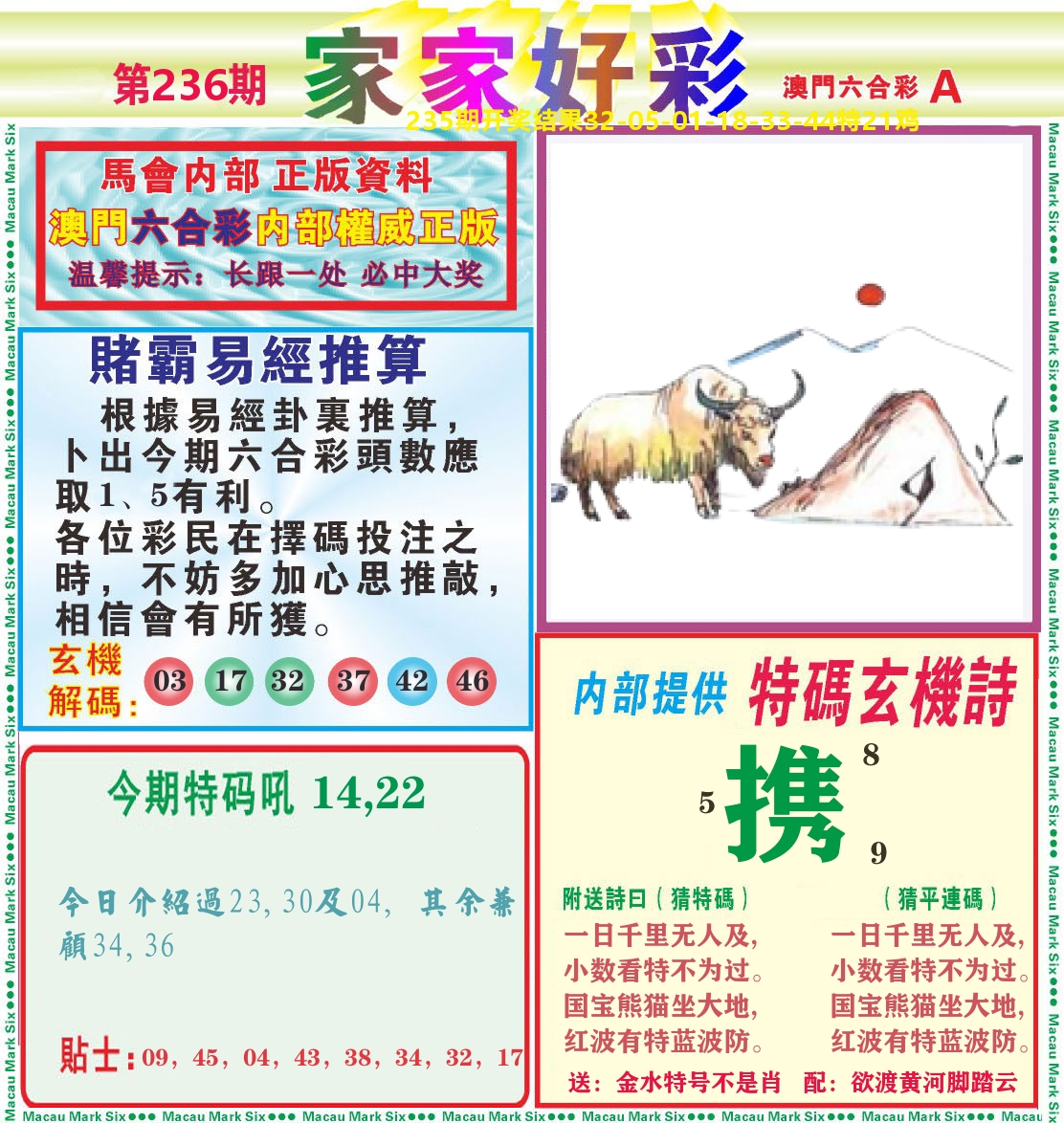 家家好彩A 第236期
