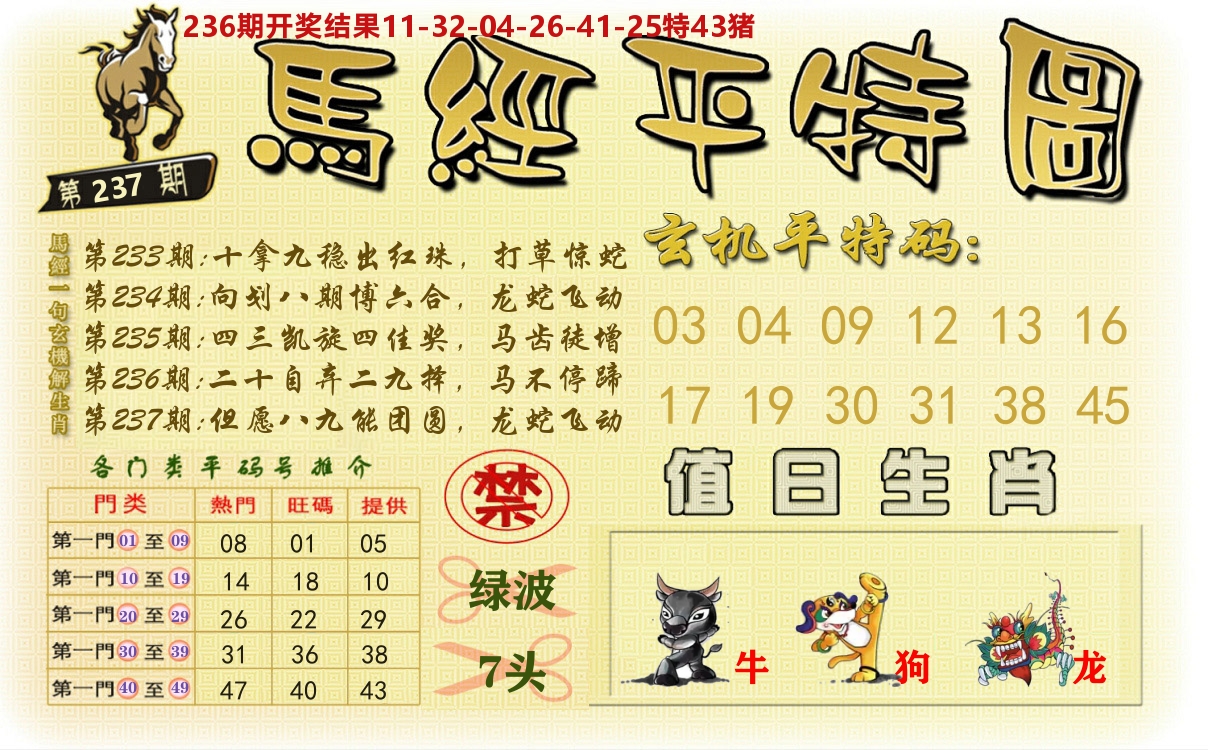 澳门平特图 第237期