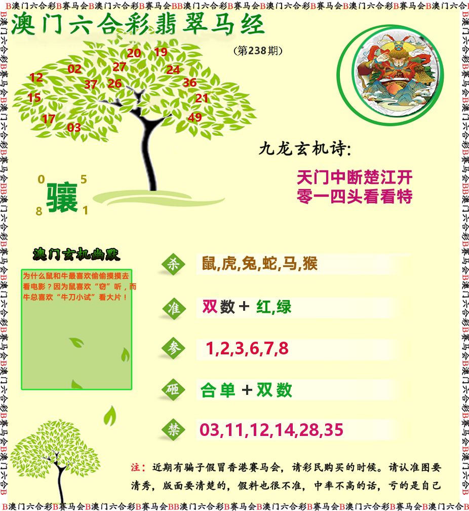 翡翠马经 第238期