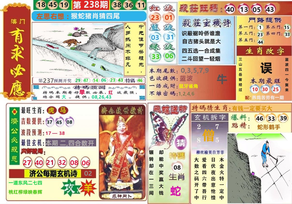 澳门有求必应 第238期