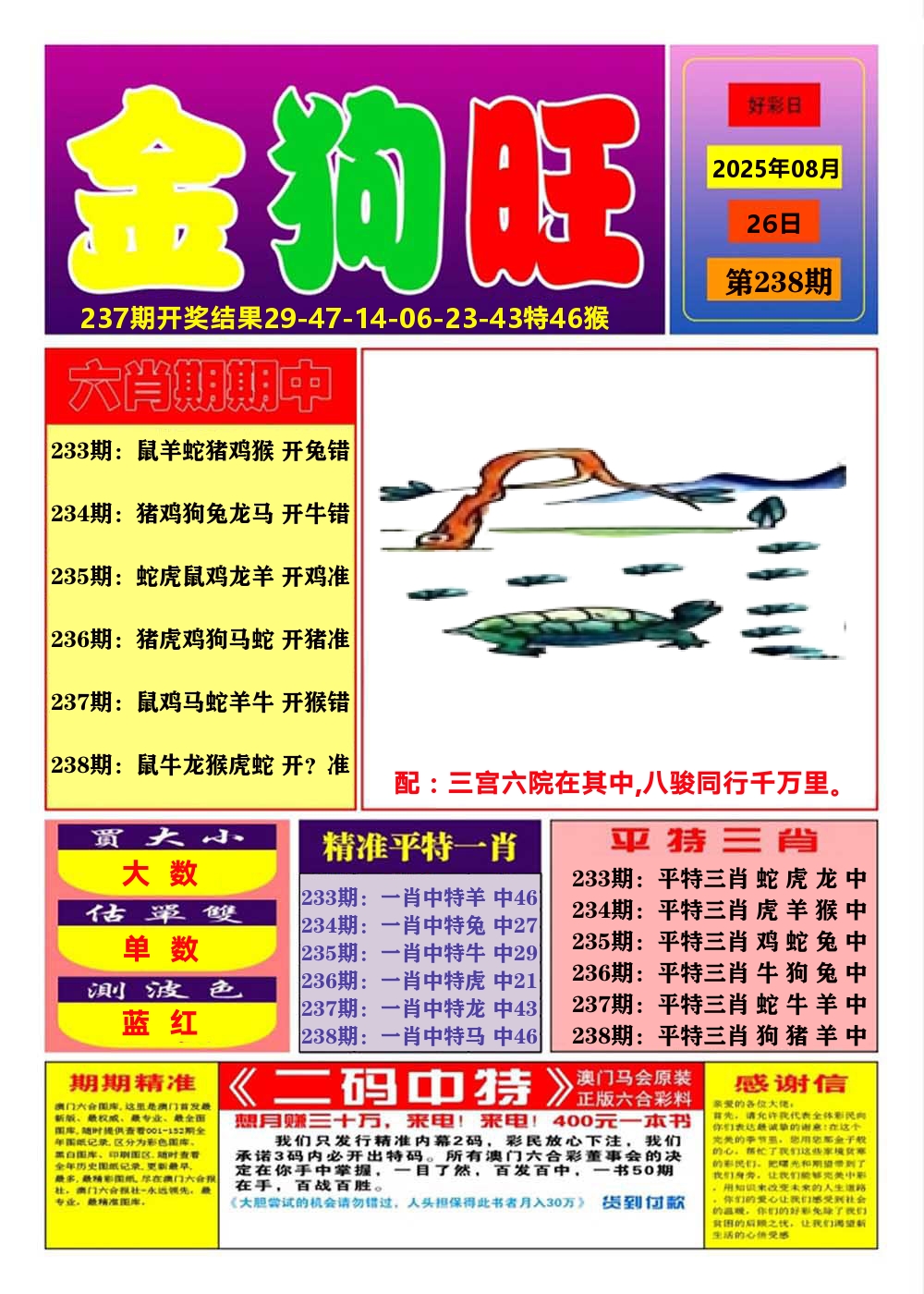 澳门金狗旺A 第238期