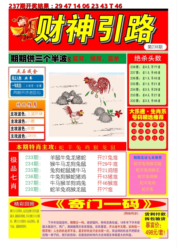 财神引路 第238期