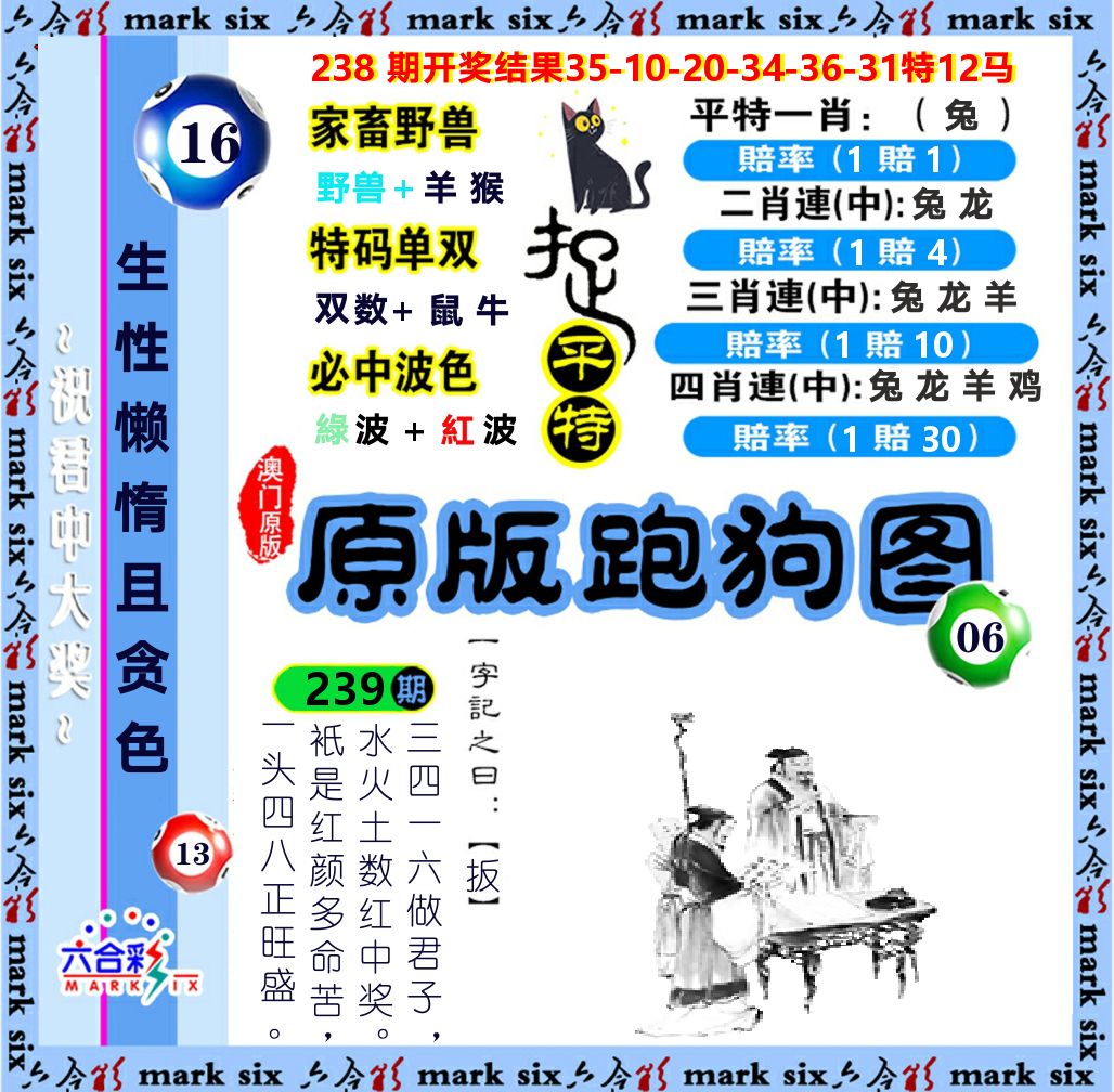 原版跑狗图 第239期