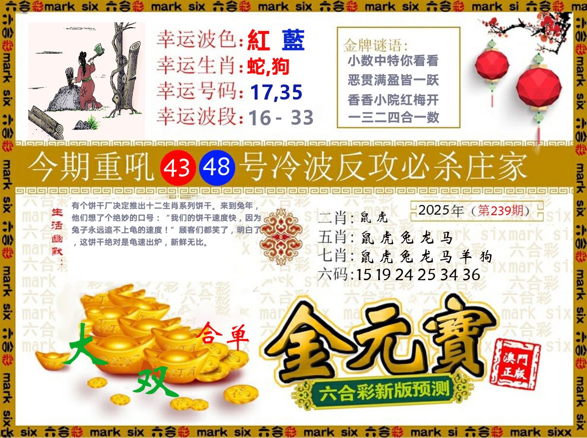 金元宝 第239期