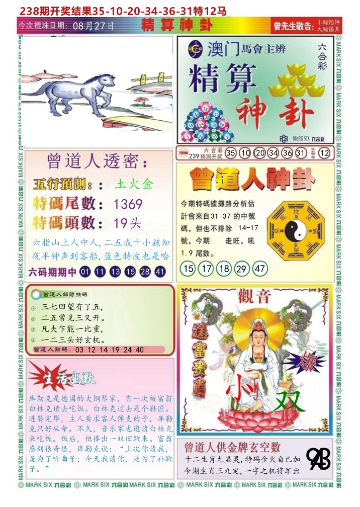 澳门精算神卦 第239期