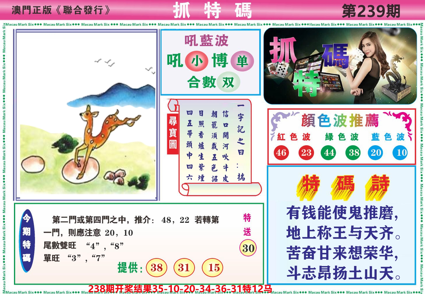 澳门抓特码A 第239期