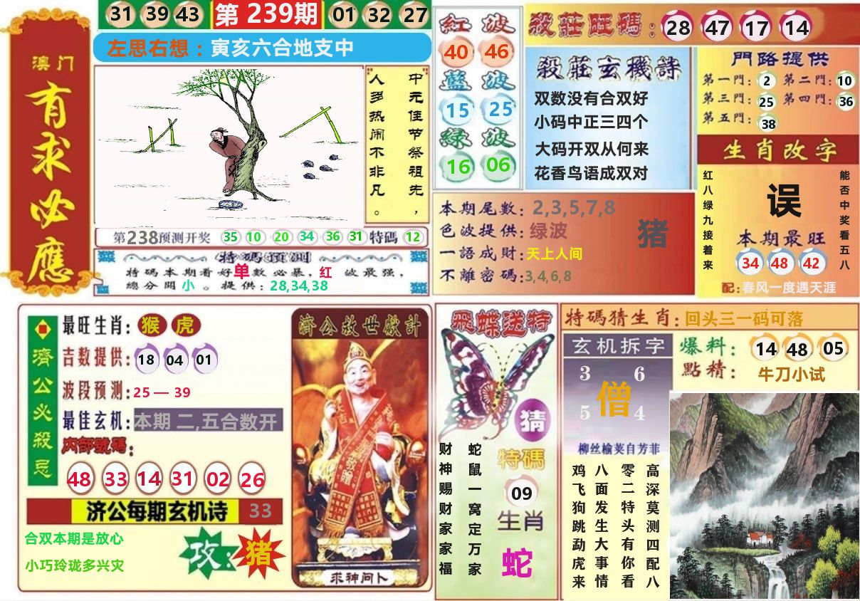 澳门有求必应 第239期