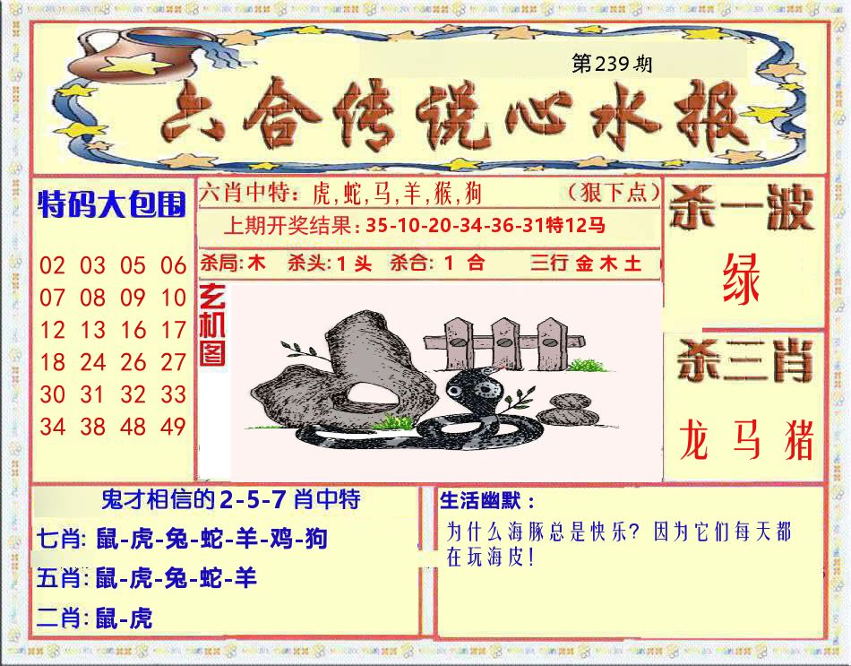 六合传说心水报 第239期