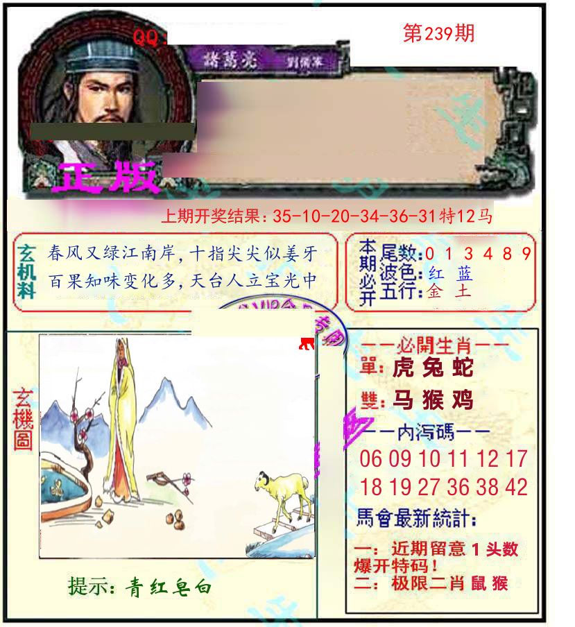 诸葛亮玄机 第239期