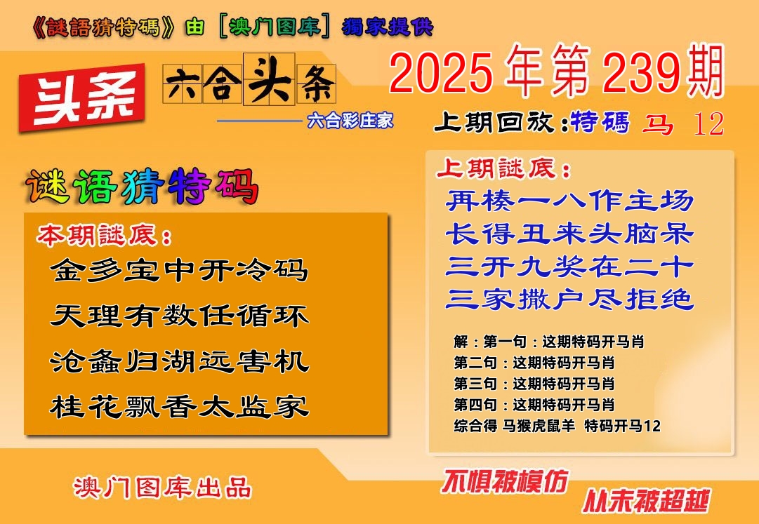 六合头条 第239期