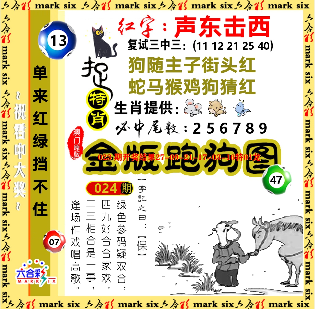 金版跑狗图 第24期