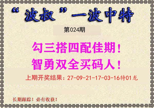 波叔中特 第24期