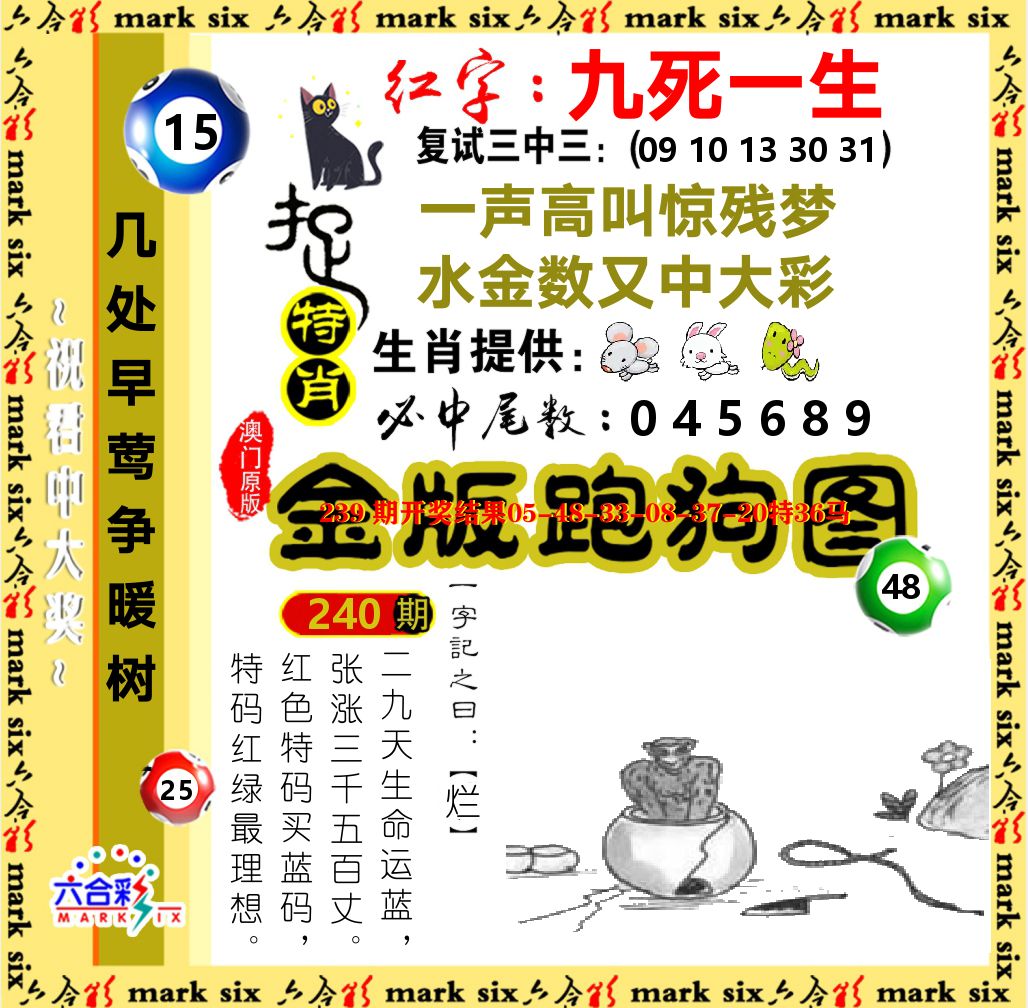 金版跑狗图 第240期