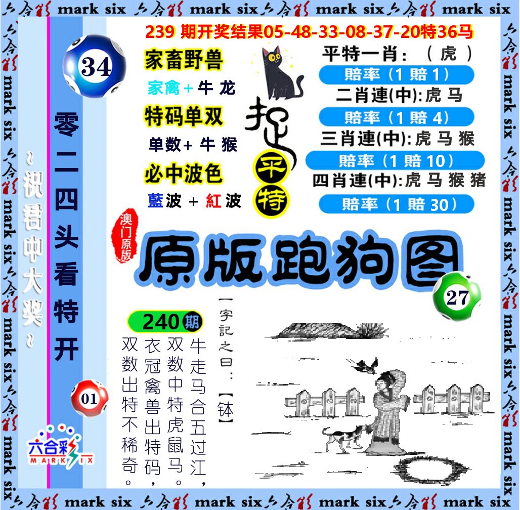 原版跑狗图 第240期