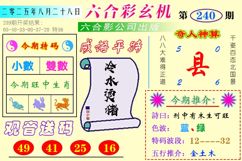 澳门六合玄机 第240期