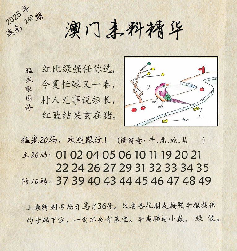 精华来料 第240期