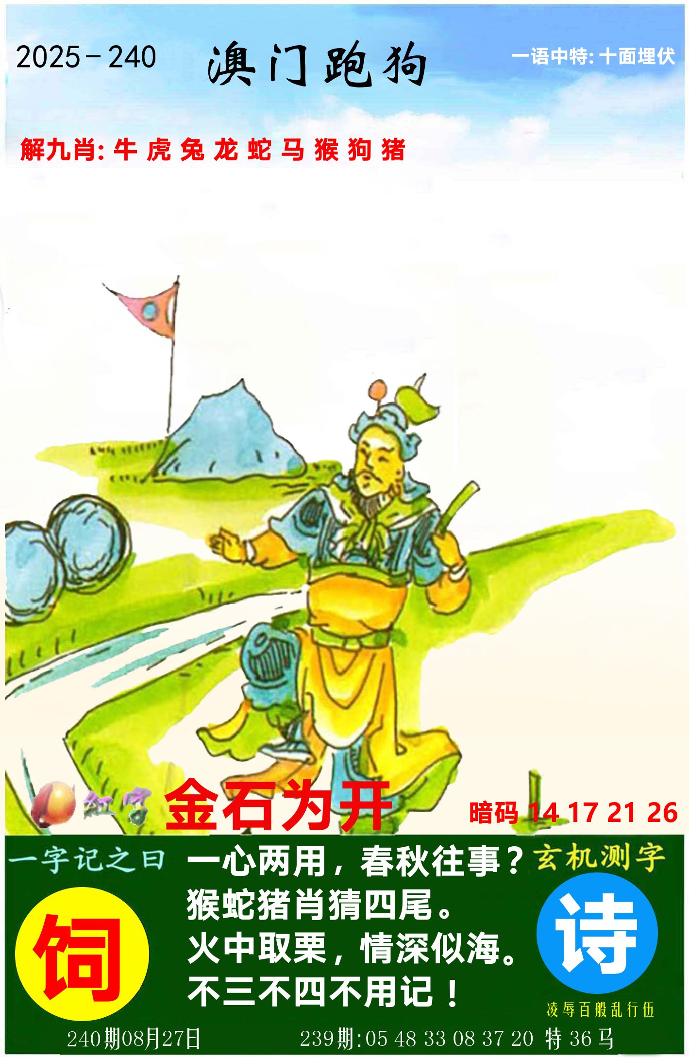 澳门跑狗图 第240期