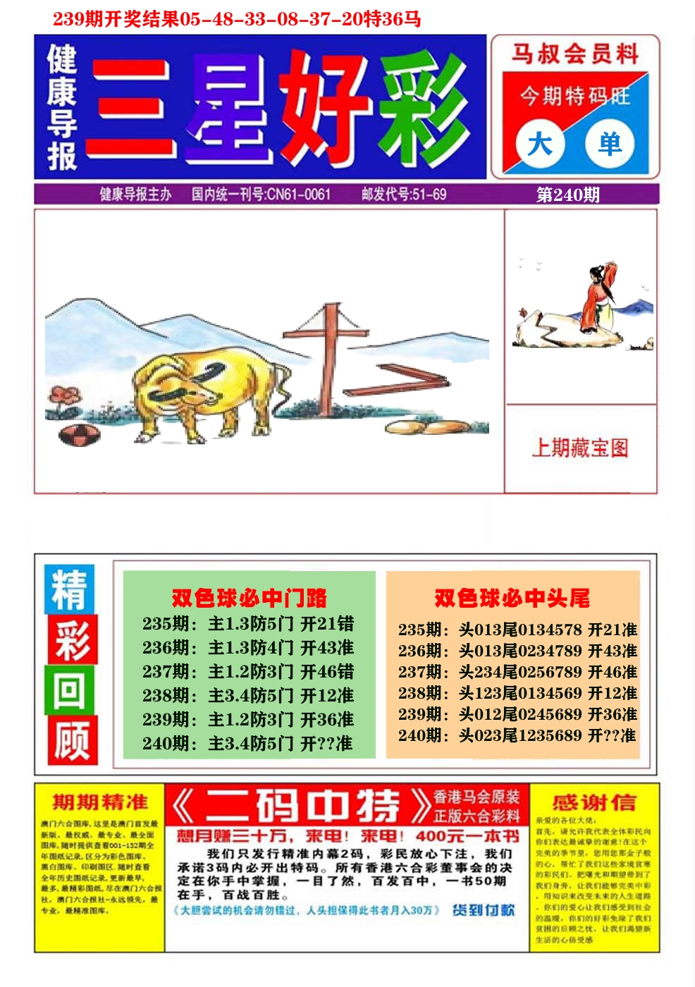 澳门三星好彩A 第240期