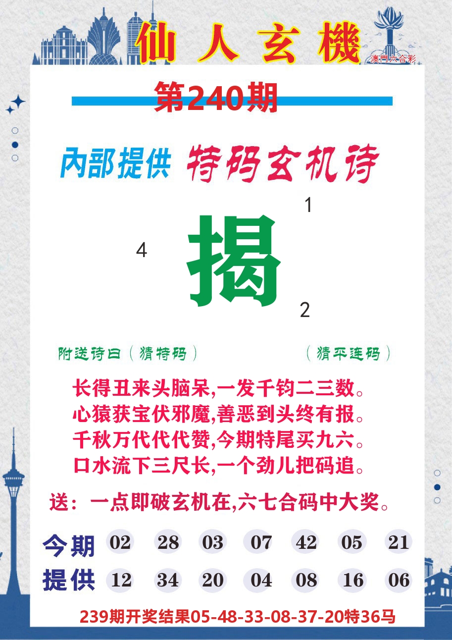 澳门钱多多D 第240期