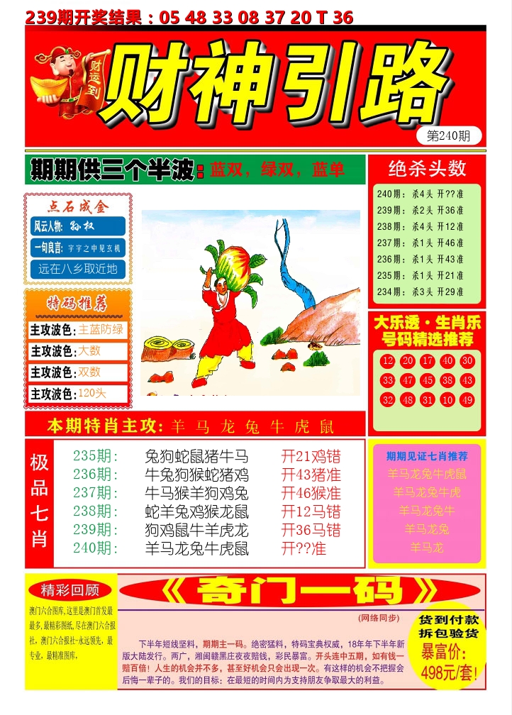 财神引路 第240期
