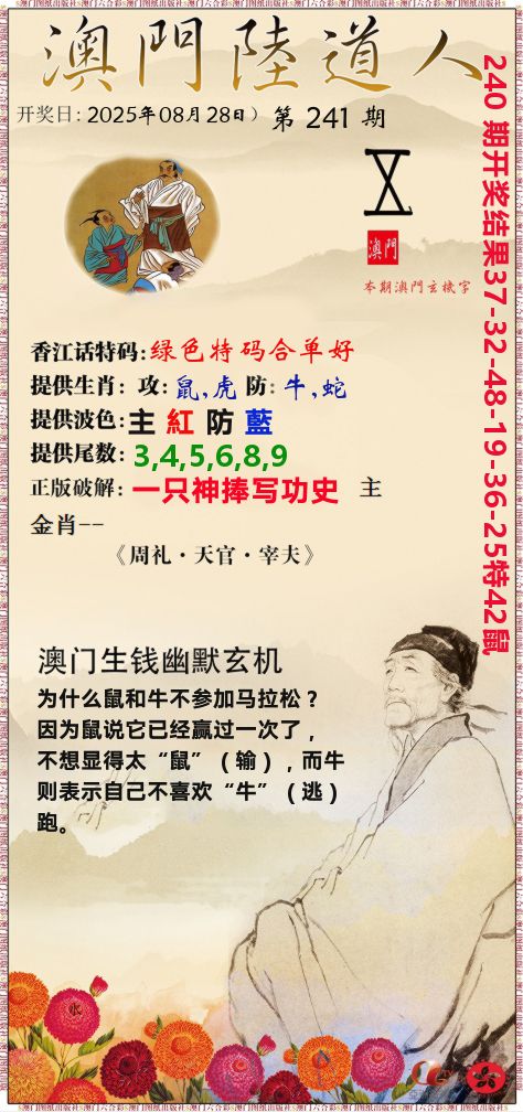 澳门陆道人 第241期