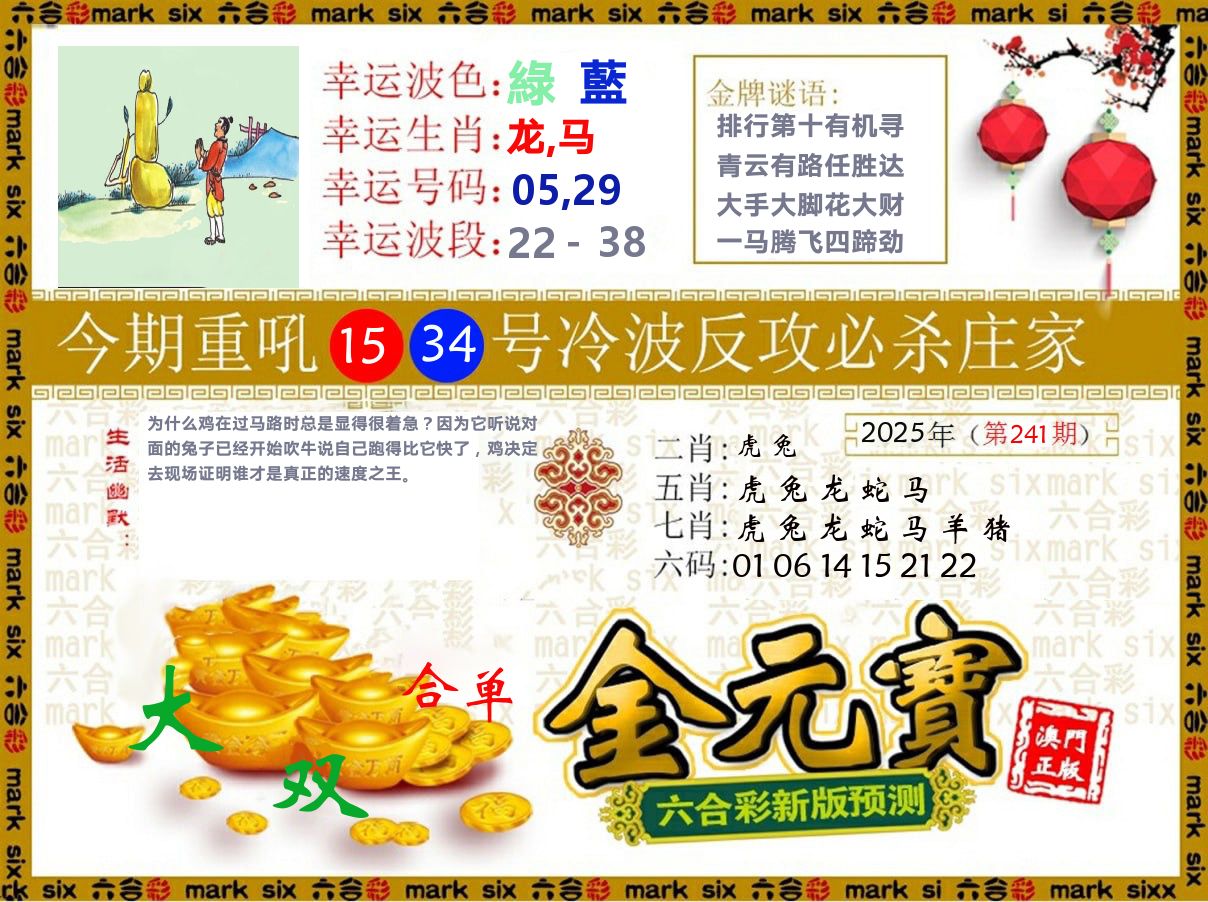 金元宝 第241期