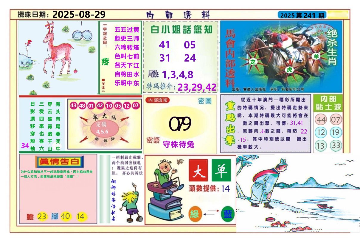 澳门内部透料A 第241期