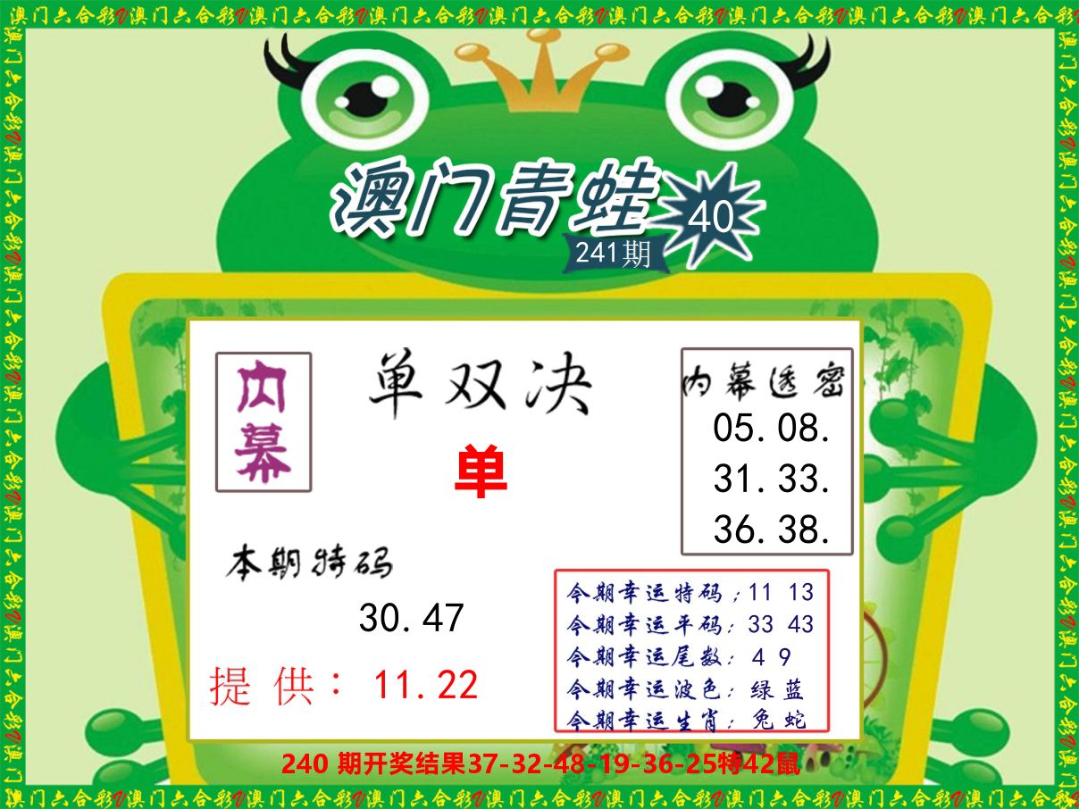 青蛙系列50 第241期