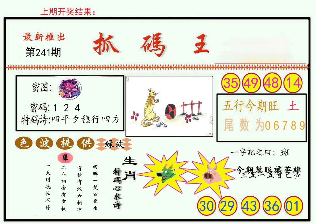 最新抓码王 第241期