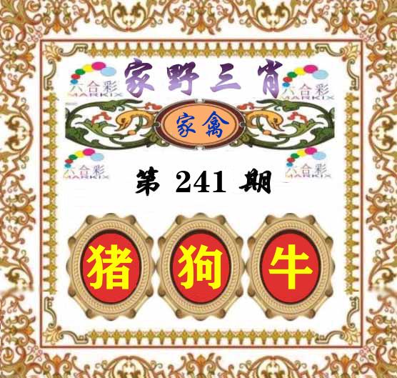 家野三肖 第241期