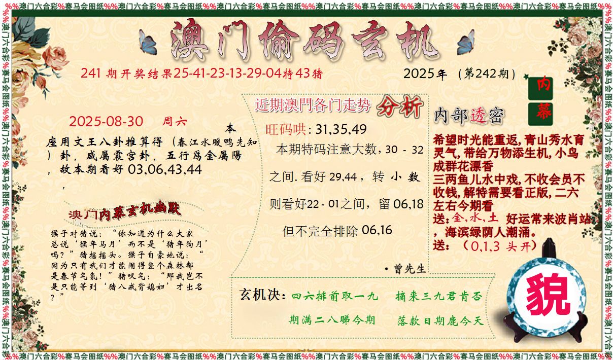 偷码玄机 第242期