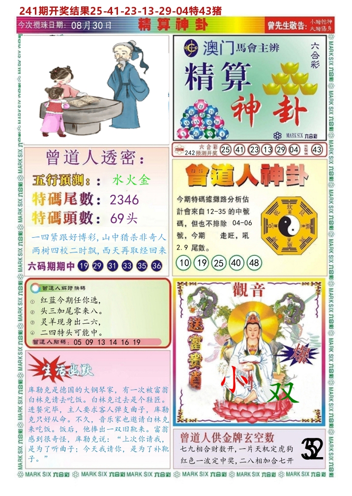 澳门精算神卦 第242期