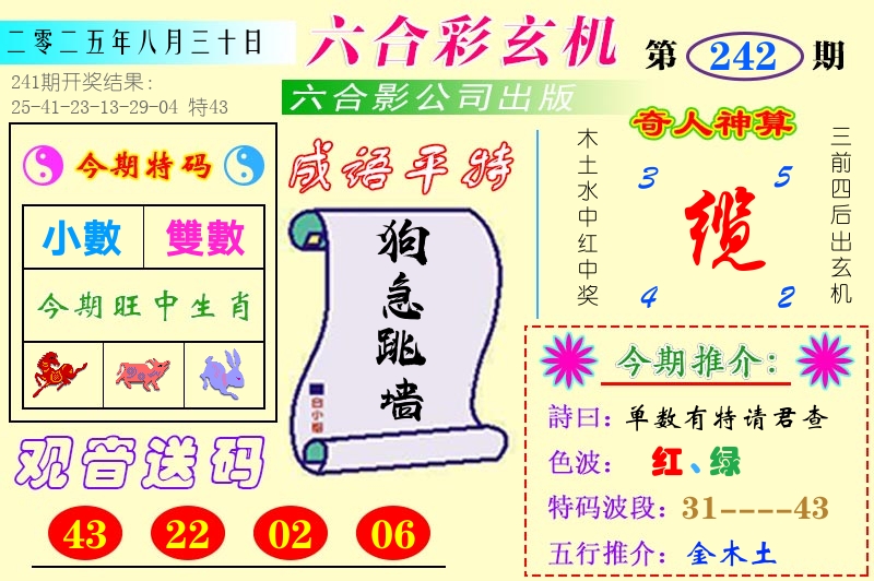 澳门六合玄机 第242期