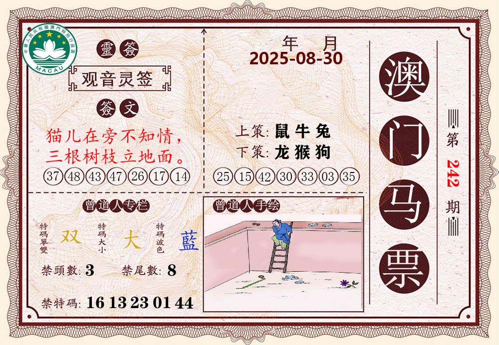 澳门马票 第242期