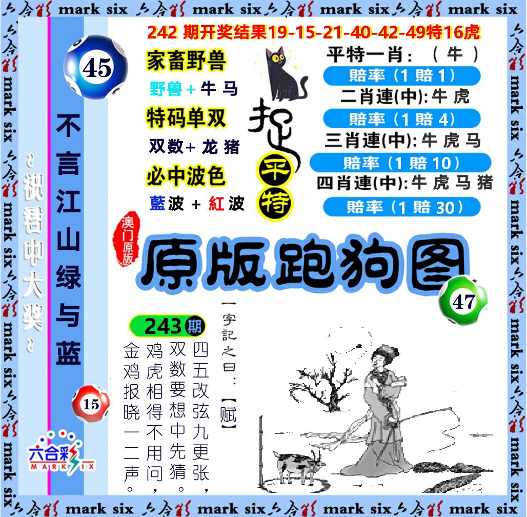 原版跑狗图 第243期
