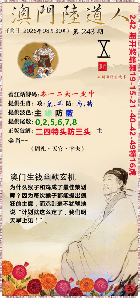 澳门陆道人 第243期