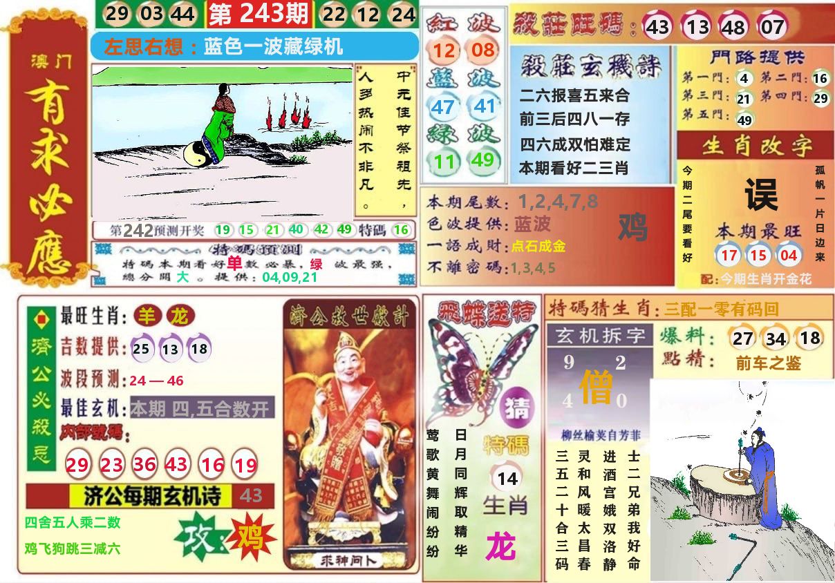 澳门有求必应 第243期