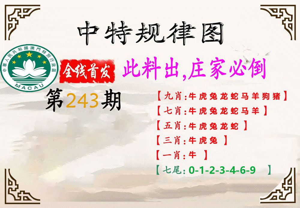 中特规律 第243期