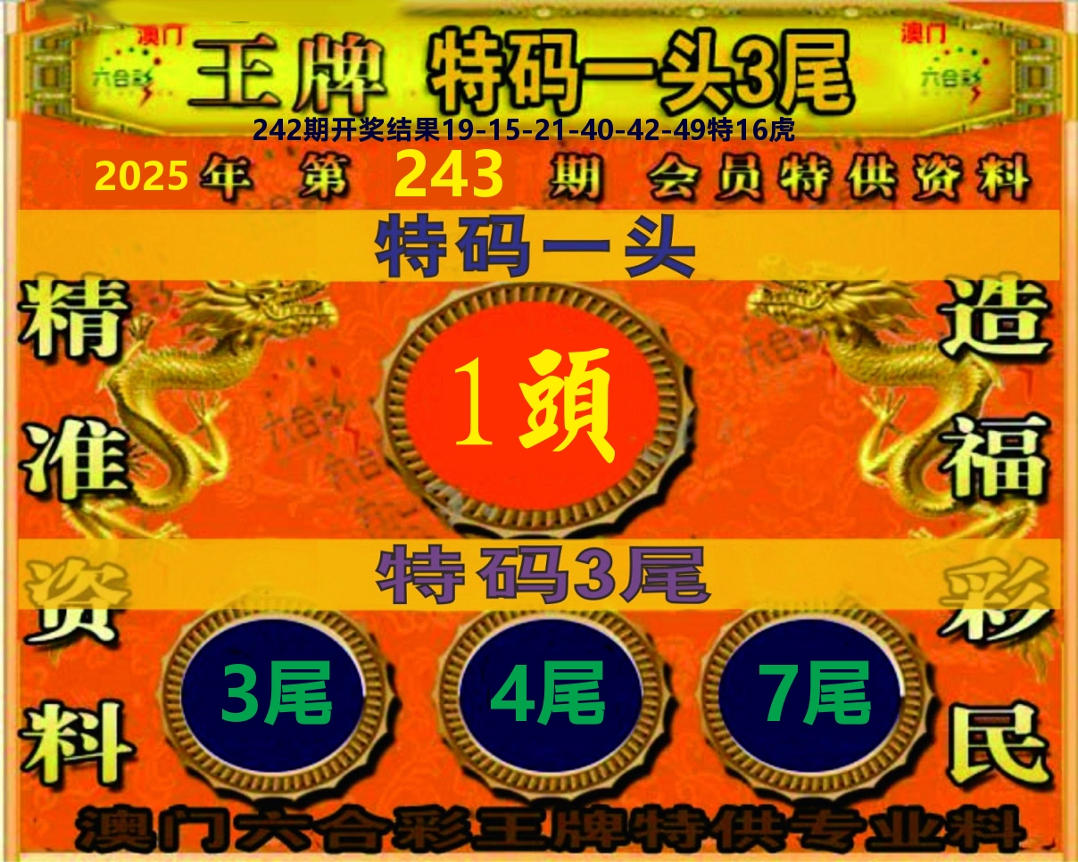 王牌特码 第243期