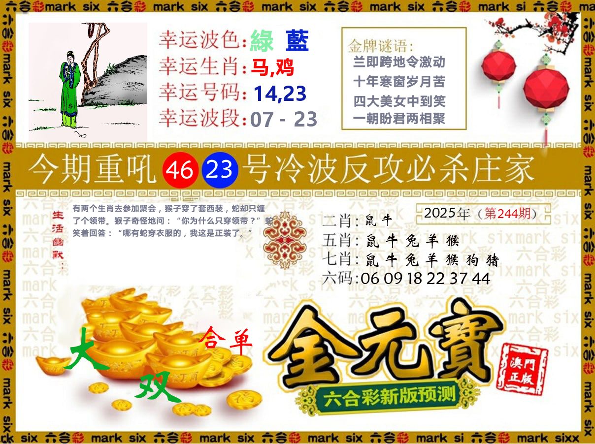 金元宝 第244期